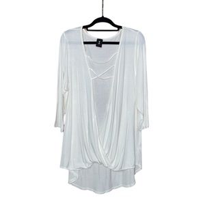 Lilian Hi-Lo Blouse - White - Size 3X